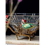 Чаша квадратная из прозрачного стекла с фигурками разноцветных птиц Eden Garden варинант исполнения - 3 | Loft Concept в Костроме