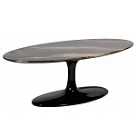 Стол журнальный овальный с столешницей из искусственного мрамора Alonso Gloss варинант исполнения - 2 | Loft Concept в Костроме