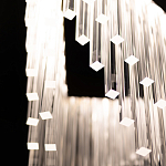 Люстра золотого цвета в форме галочки с каскадом длинных прозрачных трубок Eurofase варинант исполнения - 11 | Loft Concept в Костроме