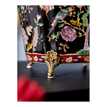 Кашпо из фарфора черная с цветочной росписью и бронзовой стрекозой Spring Garden варинант исполнения - 6 | Loft Concept в Костроме