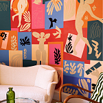 Обои ручная роспись в стиле Арт-деко Jazz Original colourway on painted silk with embroidery варинант исполнения - 3 | Loft Concept в Костроме