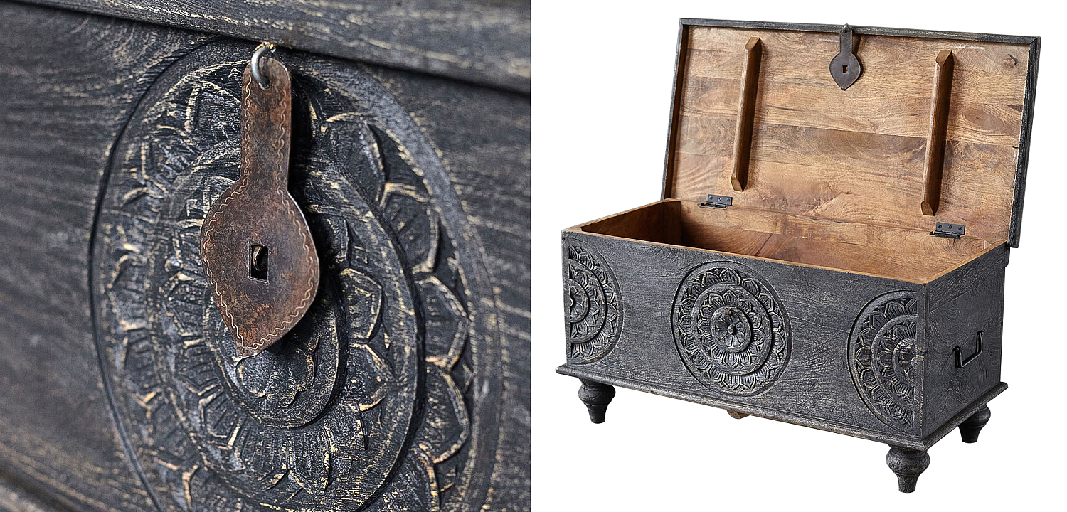 Сундук резной Tushar Carved Wood Chest Сундук резной Tushar Carved Wood Chest - Loft-Concept в Костроме