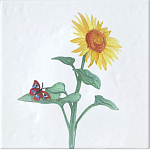 Плитка с узором Подсолнух варинант исполнения - 2 | Loft Concept в Костроме