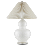 Настольная лампа фарфоровая с плиссированным конусовидным абажуром White Glaze варинант исполнения - 3 | Loft Concept в Костроме