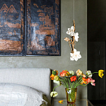 Люстра с белыми цветами на ветвистом каркасе Lure by PELLE варинант исполнения - 3 | Loft Concept в Костроме