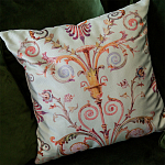 Декоративная подушка светло-зеленая с растительным орнаментом Raffael Floral Green Cushion варинант исполнения - 3 | Loft Concept в Костроме