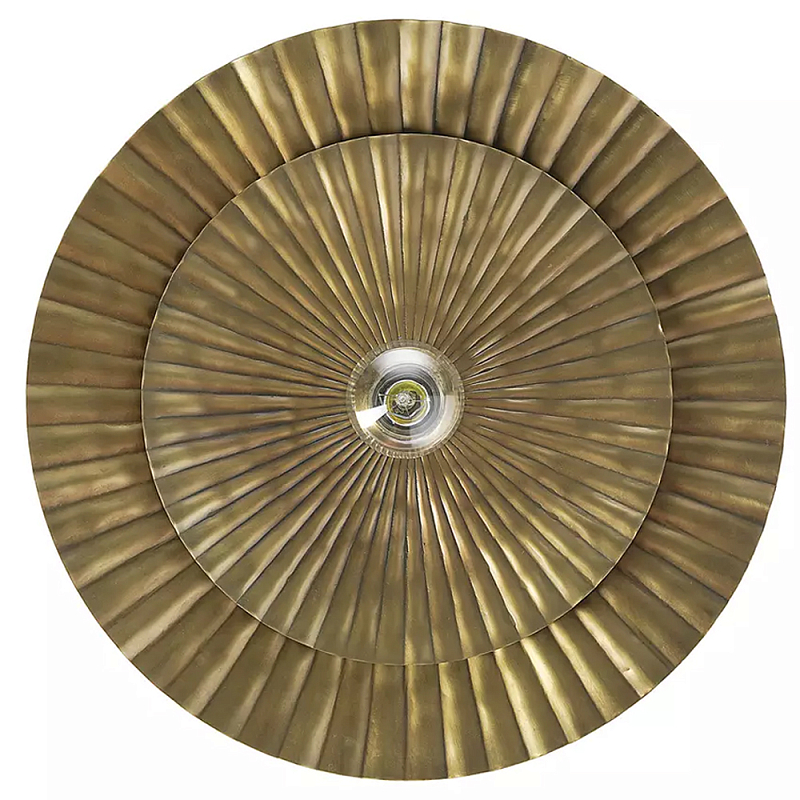 Круглый настенный фактурный светильник Textured Wall Disk Латунь Круглый настенный фактурный светильник Textured Wall Disk Латунь в Костроме | Loft Concept