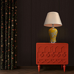 Настольная лампа желтая с изображением белых птиц Flight Among Acacia варинант исполнения - 5 | Loft Concept в Костроме