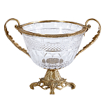 Чаша из прозрачного стекла с ручками и ободком из бронзы Eden Garden варинант исполнения - 1 | Loft Concept в Костроме