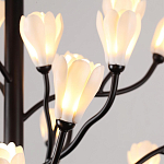 Люстра подвесная черного цвета с ветвями и белыми фарфоровыми цветами Floralis варинант исполнения - 14 | Loft Concept в Костроме