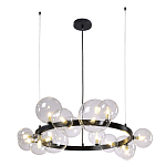 Люстра круглая подвесная с 15-ю прозрачными шарообразными плафонами из стекла Iona chandelier варинант исполнения - 7 | Loft Concept в Костроме