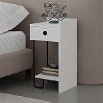 Прикроватная тумба белого цвета с ящиком и открытой полкой SIRIUS NIGHTSTAND RIGHT MODULE WHITE варинант исполнения - 3 | Loft Concept в Костроме