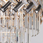 Люстра многоярусная с переплетенными металлическими элементами черного и золотого цвета и прозрачными хрустальными подвесками Empire Chandelier Crystal варинант исполнения - 4 | Loft Concept в Костроме