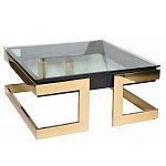 Стол журнальный квадратный с стеклянной столешницей Alonso Glass варинант исполнения - 2 | Loft Concept в Костроме
