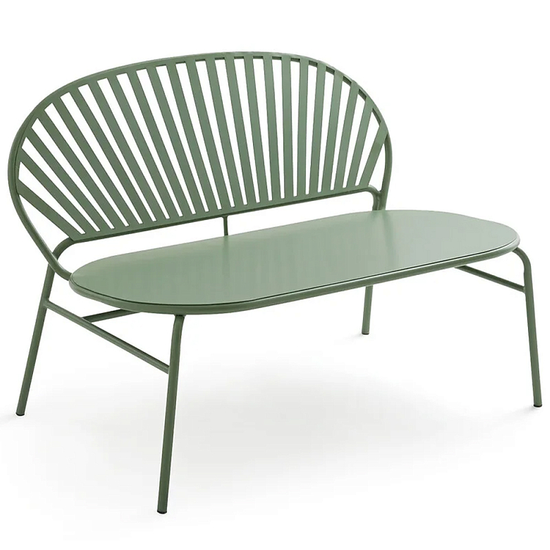 Зелёная скамья из стали Goodwin Metal Bench Green Зеленый шалфей Зелёная скамья из стали Goodwin Metal Bench Green Зеленый шалфей в Костроме | Loft Concept