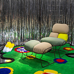 Дизайнерское разноцветное кресло на металлическом каркасе с подставкой для ног Poltronova Plasma Armchair варинант исполнения - 17 | Loft Concept в Костроме