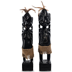 Комплект из 2-х деревянных статуэток Asmat Statuettes Black варинант исполнения - 4 | Loft Concept в Костроме