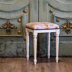 Банкетка одноместная из массива бука бежевая с растительным орнаментом Raffael Beige Floral Banquette варинант исполнения - 5 | Loft Concept в Костроме