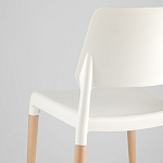 Пластиковый стул на ножках из массива бука Ferret White варинант исполнения - 7 | Loft Concept в Костроме