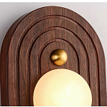 Настенный светильник с деревянным резным основанием Wood Wall Lamp варинант исполнения - 1 | Loft Concept в Костроме