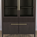 Витрина Primo со стеклянными фасадами и буфетом шпон Темный орех варинант исполнения - 6 | Loft Concept в Костроме