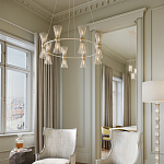 Люстра круглая с фактурными абажурами из тонких металлических палочек Wild Thorns варинант исполнения - 3 | Loft Concept в Костроме