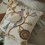Чехол на подушку с кисточками и вышивкой птиц Ethnic mix Birds Square варинант исполнения - 6 | Loft Concept в Костроме