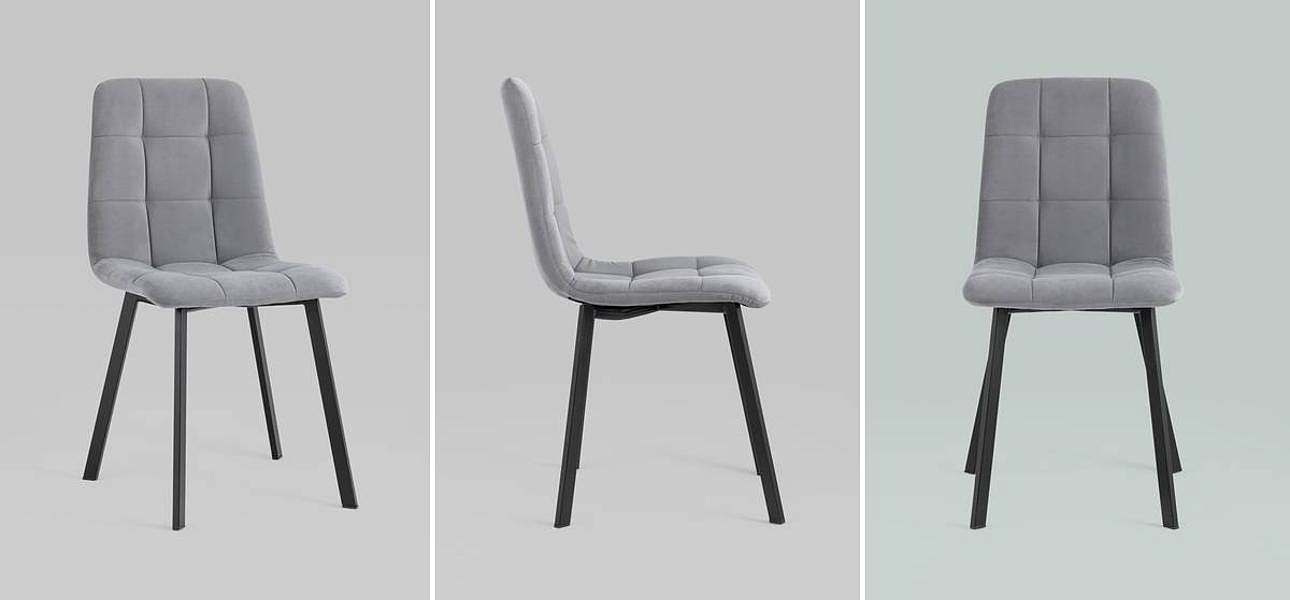 Стул NANCY S Chair Серый велюр Стул NANCY S Chair Серый велюр - Loft-Concept в Костроме