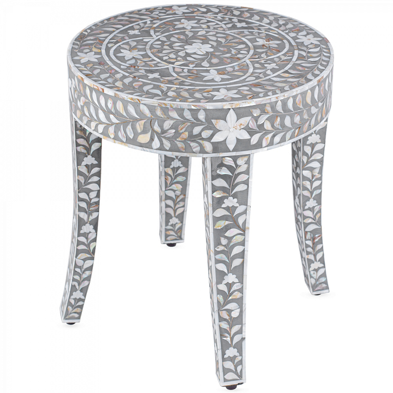 Столик MOTHER OF PERAL INLAY STOOL Серый ivory ( слоновая кость ) Перламутровый Столик MOTHER OF PERAL INLAY STOOL Серый ivory ( слоновая кость ) Перламутровый в Костроме | Loft Concept