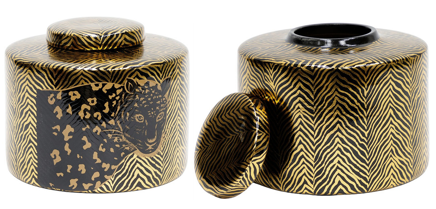Ваза Leopard Vase black and gold 18 Ваза Leopard Vase black and gold 18 - Loft-Concept в Костроме