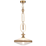 Подвесной светильник с плоским прозрачным плафоном и декоративной вставкой из текстурного камня Tectona  варинант исполнения - 3 | Loft Concept в Костроме