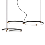 Люстра подвесная светодиодная с 4-мя кольцами черный металл Ring Horizontal варинант исполнения - 1 | Loft Concept в Костроме