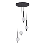 Люстра светодиодная каскадная с 4-мя сферическими стеклянными плафонами Splatter варинант исполнения - 3 | Loft Concept в Костроме