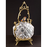 Конфетница с бронзовой ручкой и фарфоровой птичкой на крышке Eden Garden варинант исполнения - 5 | Loft Concept в Костроме