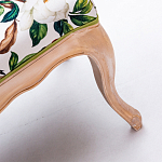 Банкетка из натурального бука золотистая с изображением птиц и цветов Blooming Birds варинант исполнения - 3 | Loft Concept в Костроме