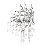 Бра с лучеобразным основанием и подвесками из прозрачного стекла в виде длинных капель Droplet Chandelier варинант исполнения - 11 | Loft Concept в Костроме