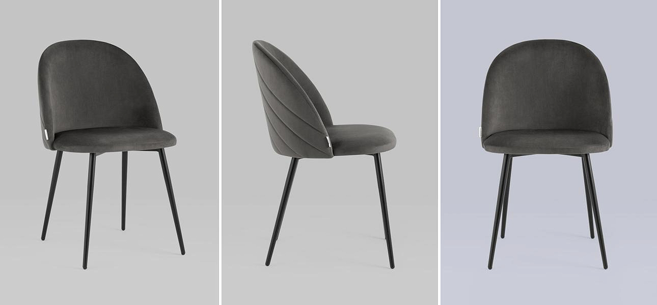 Стул Серый Велюр Miruna Leaf Chair Стул Серый Велюр Miruna Leaf Chair - Loft-Concept в Костроме
