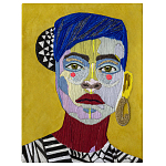 Картина с вышивкой Портрет wall panel People with the yellow ear 1 варинант исполнения - 2 | Loft Concept в Костроме