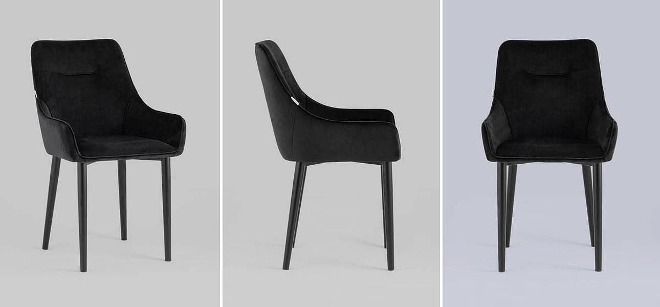 Стул Joan Chair Черный Велюр Стул Joan Chair Черный Велюр - Loft-Concept в Костроме
