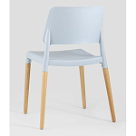 Пластиковый стул на ножках из массива бука Ferret Grey-Blue варинант исполнения - 4 | Loft Concept в Костроме