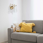 Бра золотого цвета с ветвями и белыми овальными стеклянными подвесками Droplet Chandelier варинант исполнения - 7 | Loft Concept в Костроме