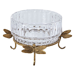 Чаша из прозрачного стекла на бронзовых ножках в виде стрекоз Eden Garden варинант исполнения - 1 | Loft Concept в Костроме