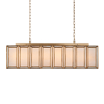 Люстра прямоугольная с каркасом золотого цвета Soft Glow Lamps варинант исполнения - 1 | Loft Concept в Костроме