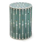 Приставной круглый столик с инкрустацией blue Mandika Bone Inlay  варинант исполнения - 2 | Loft Concept в Костроме