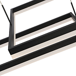 Подвесной светильник светодиодный с 2-мя черными прямоугольными плафонами из алюминия и акрила с пультом для регулировки света Smeragde Light Black варинант исполнения - 3 | Loft Concept в Костроме