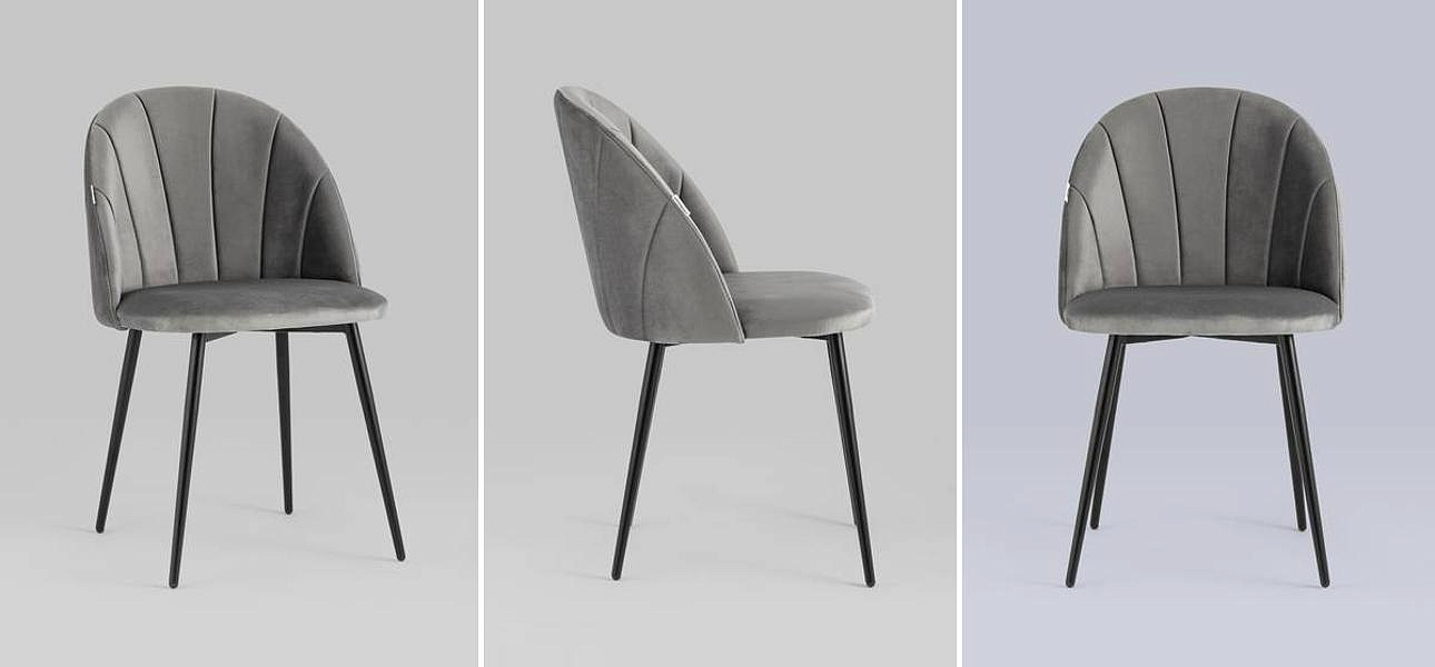 Стул Balsari S Chair Серый Велюр Стул Balsari S Chair Серый Велюр - Loft-Concept в Костроме