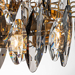 Люстра подвесная круглая с овальными подвесками из стекла дымчатого цвета Harlow Crystal Round варинант исполнения - 2 | Loft Concept в Костроме