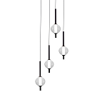 Люстра светодиодная каскадная с 4-мя сферическими стеклянными плафонами Splatter варинант исполнения - 2 | Loft Concept в Костроме