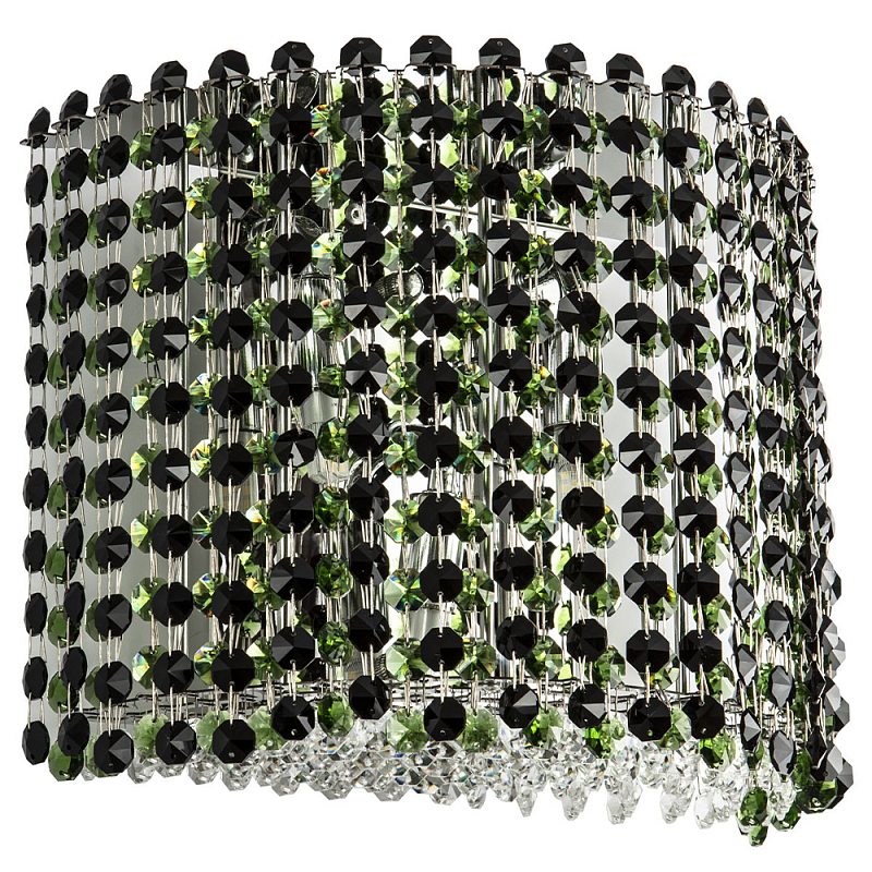 Бра с хрустальными подвесками хром Crystal Art Chrome Green Wall Lamp Хром Черный Зеленый Бра с хрустальными подвесками хром Crystal Art Chrome Green Wall Lamp Хром Черный Зеленый в Костроме | Loft Concept