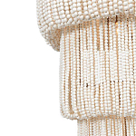 Трехъярусная люстра с подвесками из круглых деревянных бусин белая White Beads Three-tier Chandelier  варинант исполнения - 5 | Loft Concept в Костроме